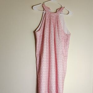 Target Pink and White Pleated Halter Sheath Dress